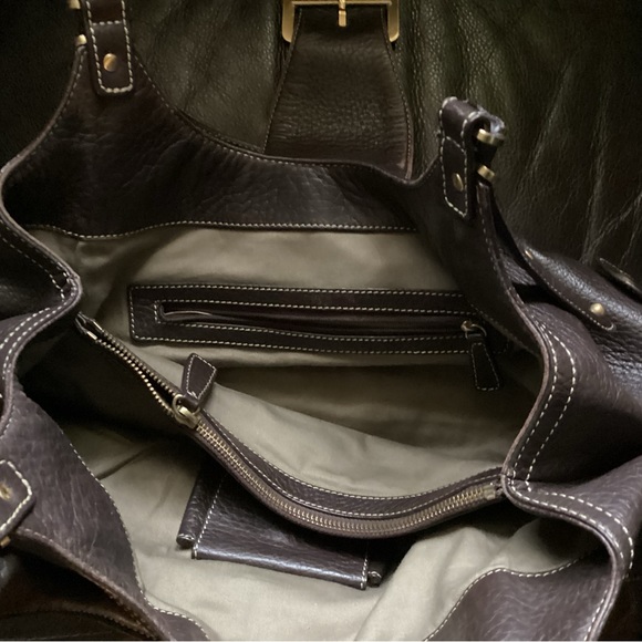 Maxx NY Extra Large Satchel Handbag Tote Overnighter Traveler. Dark Brown - Picture 7 of 8